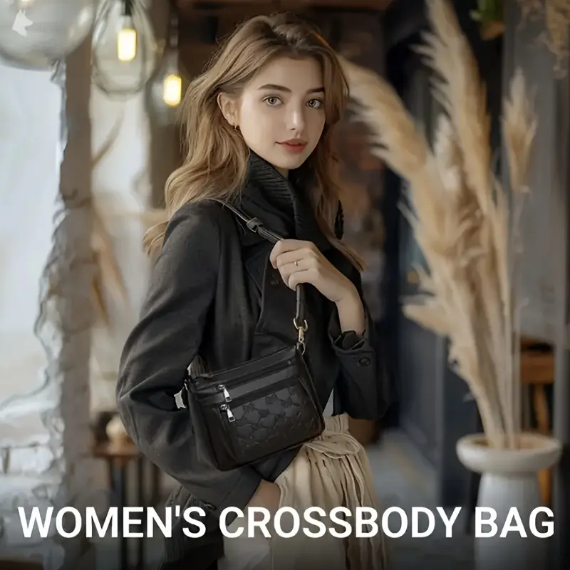 Women'S Shoulder Bag Anti-Aging Embossed Mommy Bag, Made of PU with a Genuine Feel, Crossbody Bag