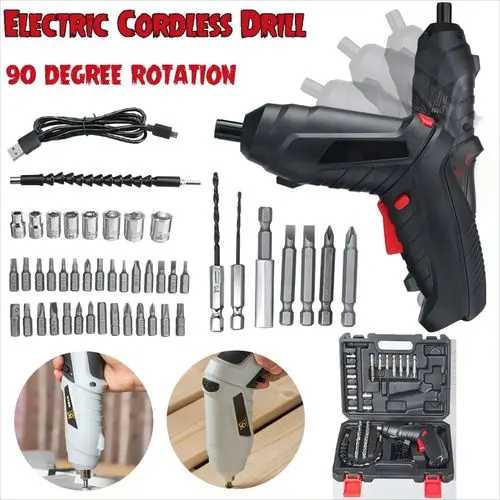 The newly arrived super-large capacity 18650 battery. 2000 mAh multi-functional electric hammer, rechargeable electric screwdriver, 47 pieces, electric drill, household small portable drill bit.