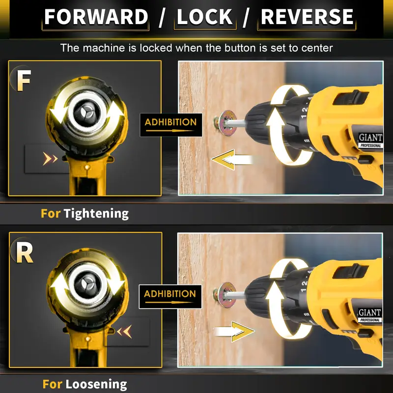 21V Wireless Drill Kit: Comes with 18+1 clutch electric drill bit with 2Ah battery, 3/8 inch keyless chuck, maximum torque 45N·m. 2 variable-speed work lights. 1 battery and quick charger for screwdri