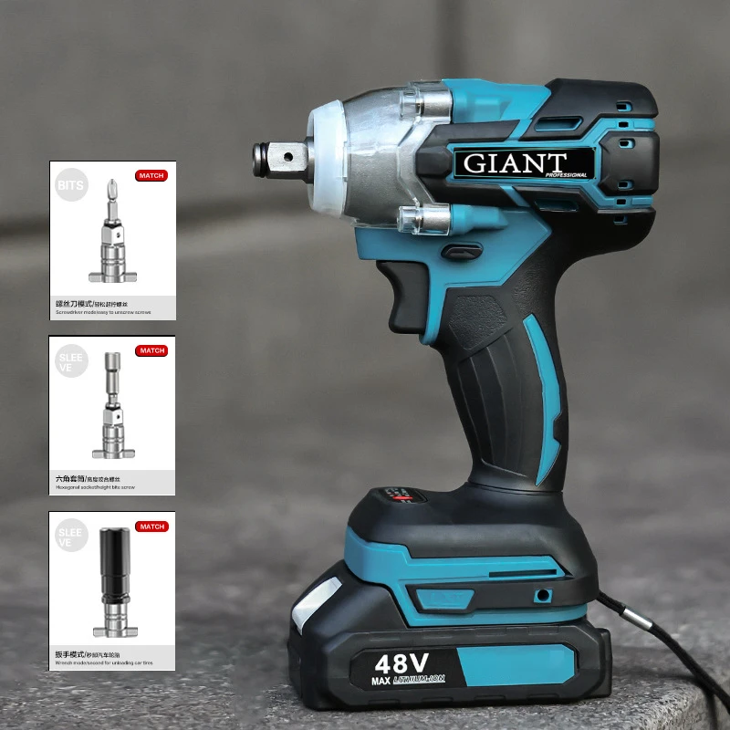 Newly arrived 21v 【High-power cordless impact wrench】 Brushless electric impact wrench gun, 3300 revolutions per minute, 1/2'' lithium-ion wrench, electric wrench  10-24mm metric socket.