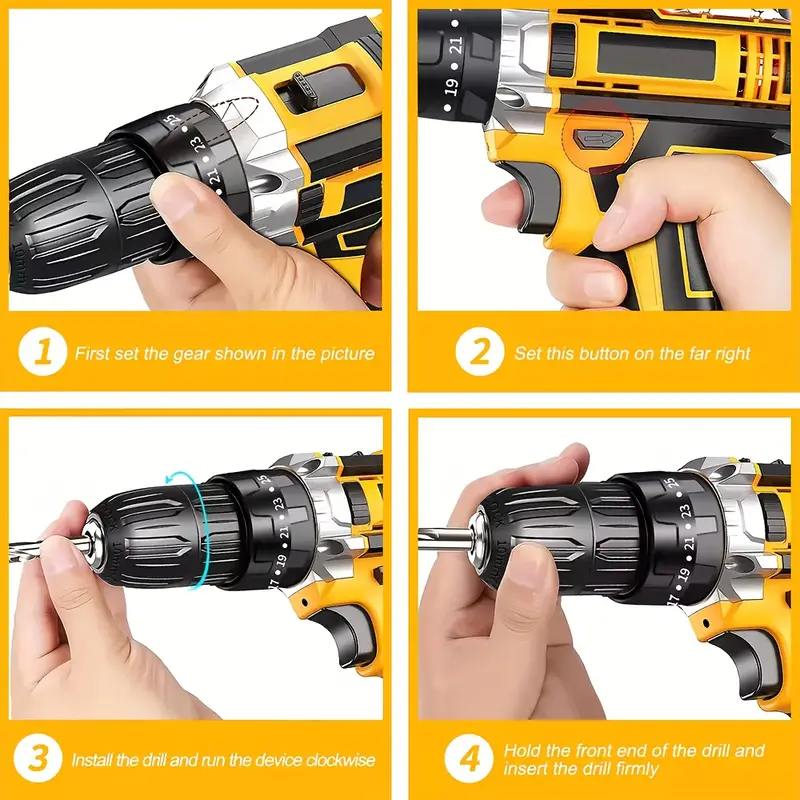 New Arrived 21V Household Electric Drill 38 Piece Set Three Functions