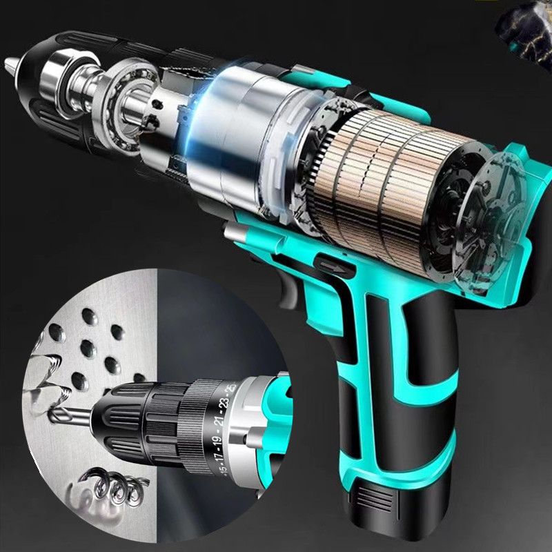 2025 New Upgraded 18650 Power Battery, 2000mAh 16.8V Industrial Grade Rechargeable Electric Drill, Multi-functional Lithium Battery Screwdriver, Electric Tools