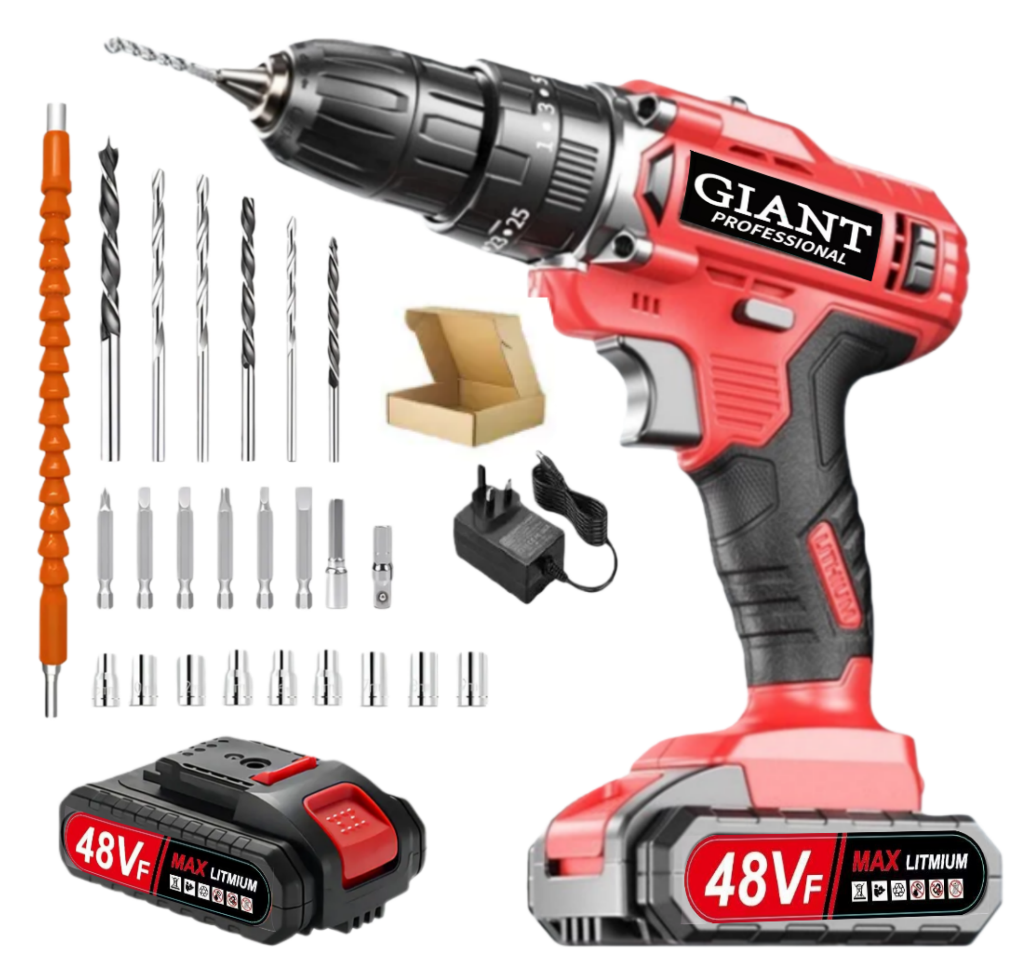 New arrival 21V electric drill with three functions can drill through walls. Industrial-grade commercial electric drill with a torque of up to 45-60 NM, suitable for electricians, carpenters