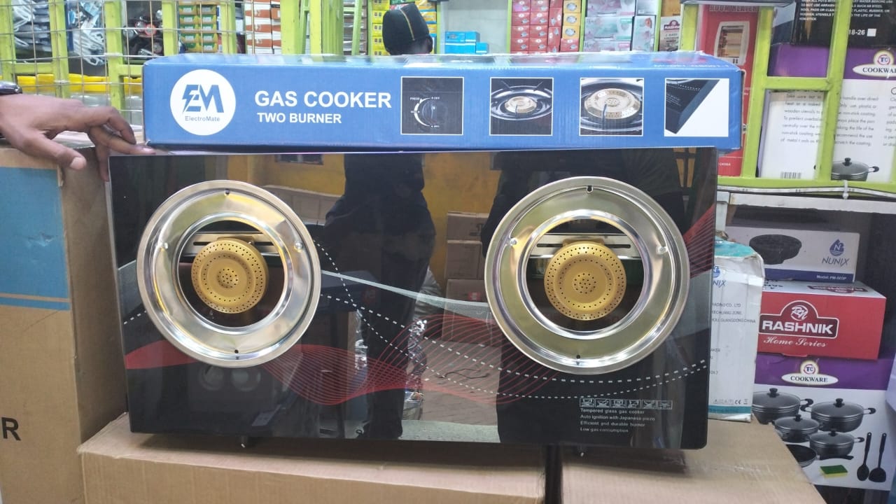 Glass Table Top Double Burner Gas Stove – High-Efficiency, Durable, Portable, Easy-to-Clean Cooktop for Home and Outdoor Use – Sleek Design, Energy-Saving, LPG Compatible