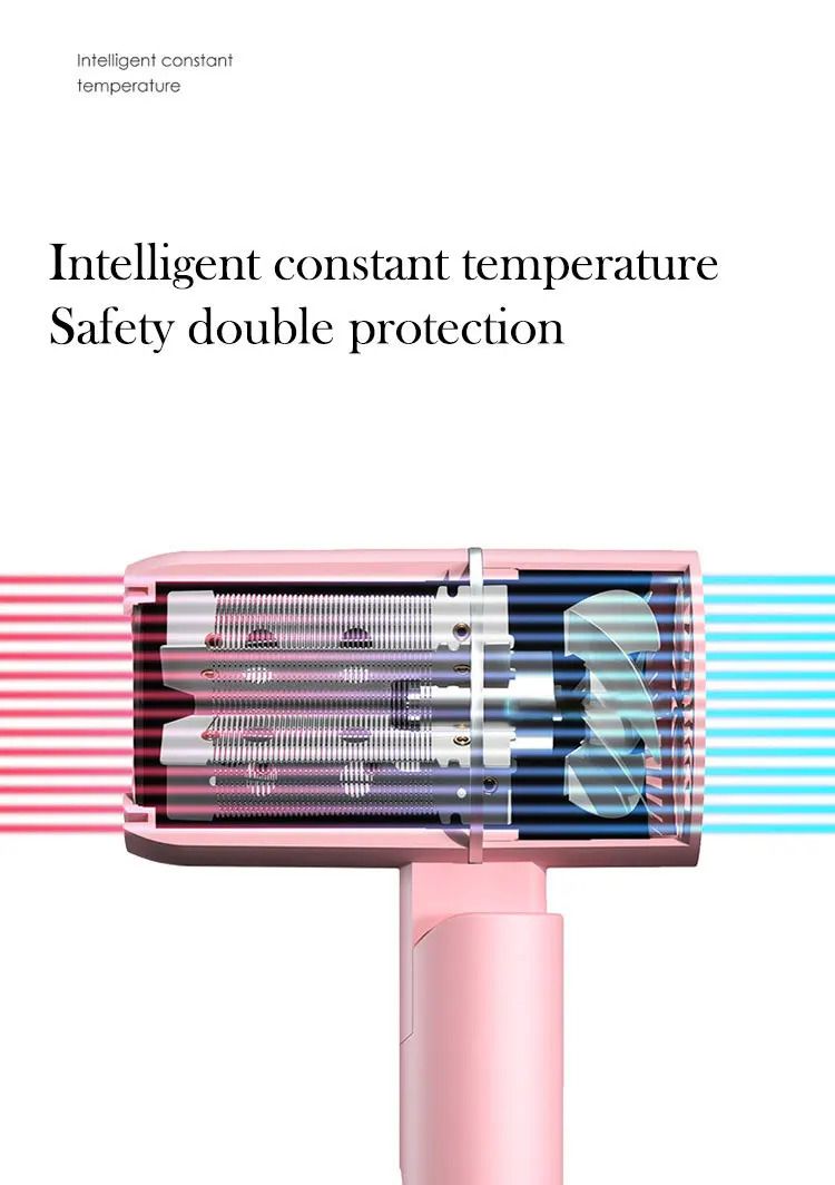 New Arrivals!!Rebune HD 20-04 blow dry with 2 years warrantyMIni Folding Hairdryer 220V-240V 750W with Carrying Bag Hot Air Anion Hair Care for Home Travel Hair Dryer Blow Drier Portable