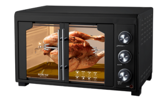 Rebune Adjustable thermostat French Electric Oven  RE-10-025  60 litres With convection & rotisserie &inner lamp 4 stages switch heating selectorTop & bottom heating Convection & rotisserie function