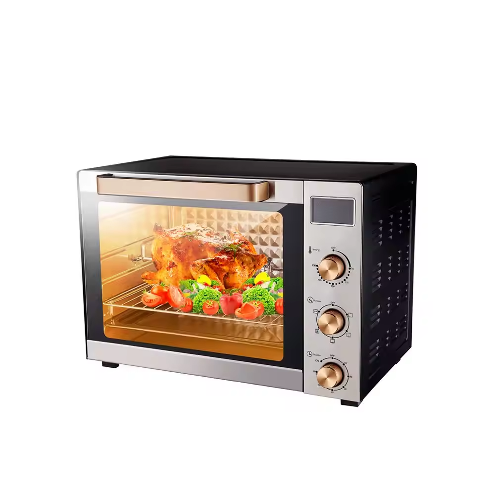 Rebune Adjustable thermostat French Electric Oven  RE-10-025  60 litres With convection & rotisserie &inner lamp 4 stages switch heating selectorTop & bottom heating Convection & rotisserie function