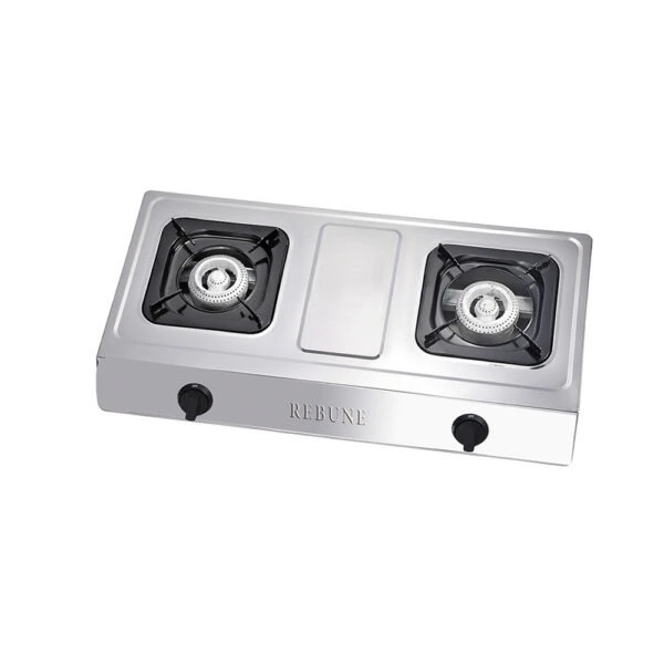【Special offer】2 Burner Rebune RE-4-055 Table Top Gas Cooker with 1 year warranty High Quality Auto Ignition Gas Cooker Gas Cooker Two Double Burner.