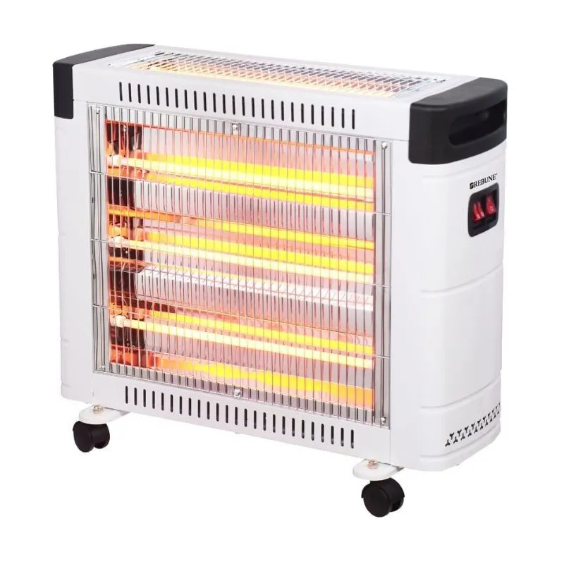 [Offer!] Rebune RE-7-101 Halogen Room Heater 2 heating settings Portable Quartz Heater 2400W with 2 years warranty  Powerful & Compact automatically shuts off Easy Controls