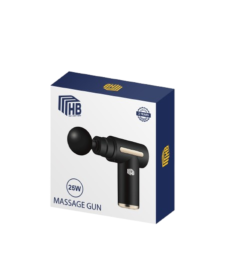 HB Massage Gun MG231801 Percussion Deep Tissues Muscle Massager Gun with 6 Speeds Type-C Charging 35DB Ultra Quiet Portable Electric Handheld Body Massager for Back Neck Pain Relief