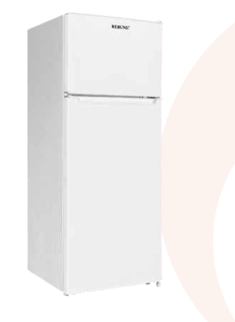 Rebune 210L Fridge Freezer RE-BCD-210 Energy Saving Double Doors Refrigerator 220-240V 50HZ