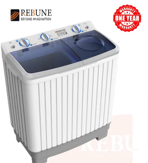Rebune 8kgs Twin tub Washing Machine RE-XPB80-E01 Semi Automatic Top Load Wash and Spin Washing Machine with 1year warranty