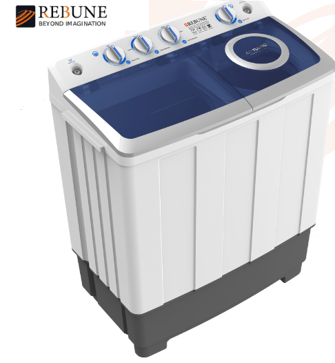 New Arrivals!!Rebune 10kgs Twin tub Washing Machine  RE-XPB100-E01 semi-automatic top load wash and spin washing maching with 1year warranty