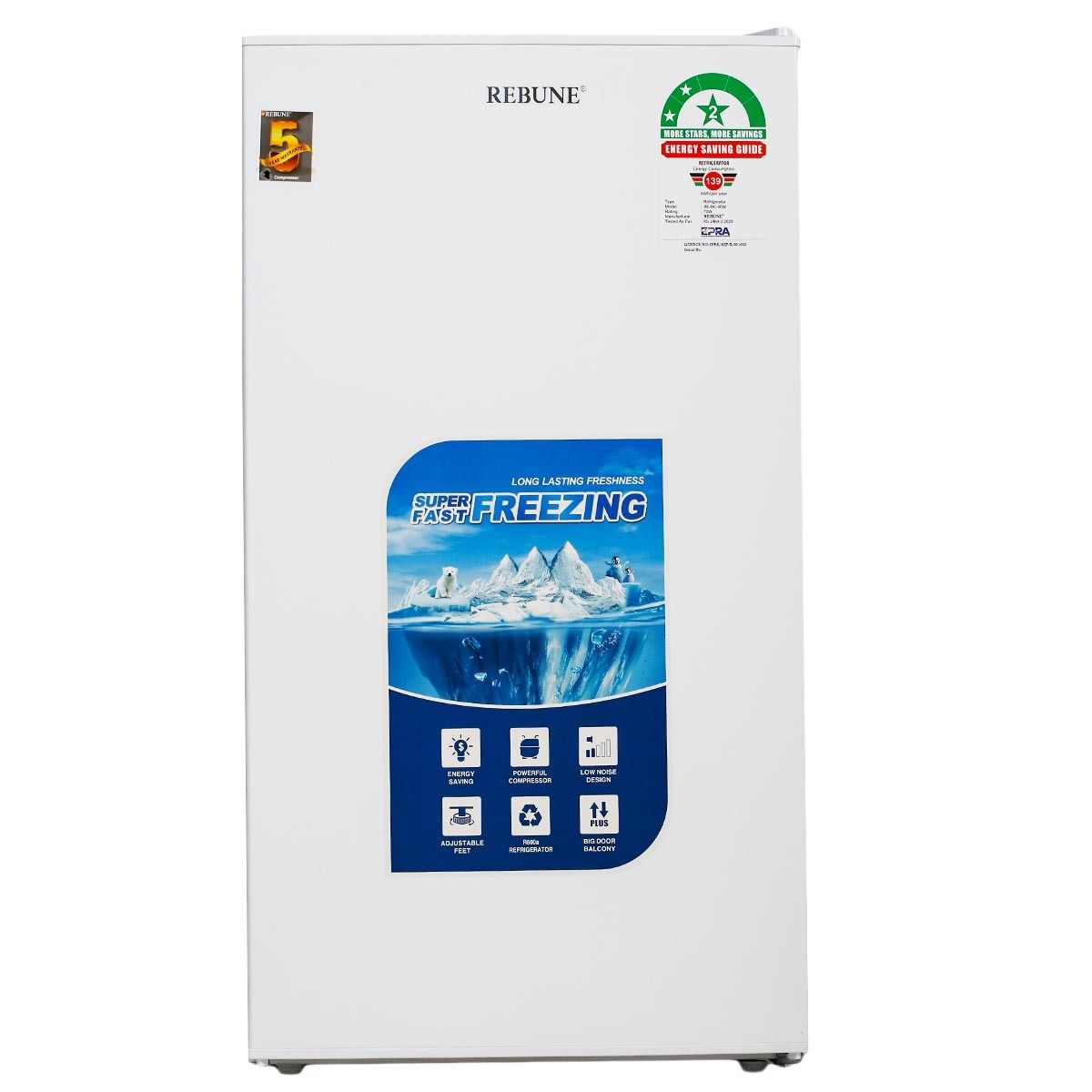 Rebune 90 Litres fridge single door Energy Saving RE-BC-90W Refrigerator with 1 year warranty