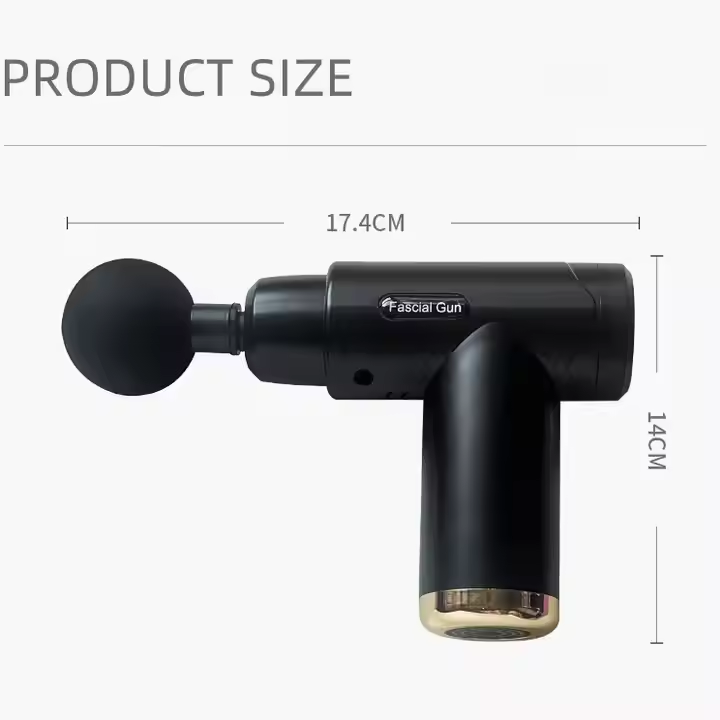 HB Massage Gun MG231801 Percussion Deep Tissues Muscle Massager Gun with 6 Speeds Type-C Charging 35DB Ultra Quiet Portable Electric Handheld Body Massager for Back Neck Pain Relief