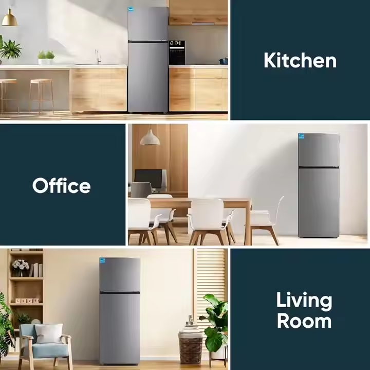 Rebune 280L Fridge Freezer RE-BCD-280 Energy Saving Double Door Refrigerator 220-240V 50HZ low noise interior lighting removable drawers with 1 year warranty