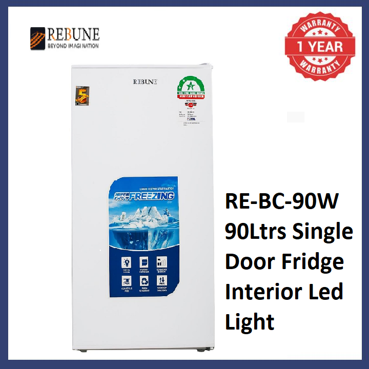 REBUNE 90Ltrs Single Door Fridge RE-BC-90W Energy Saving And Low Noise Interior Led Light 1 Year Warranty