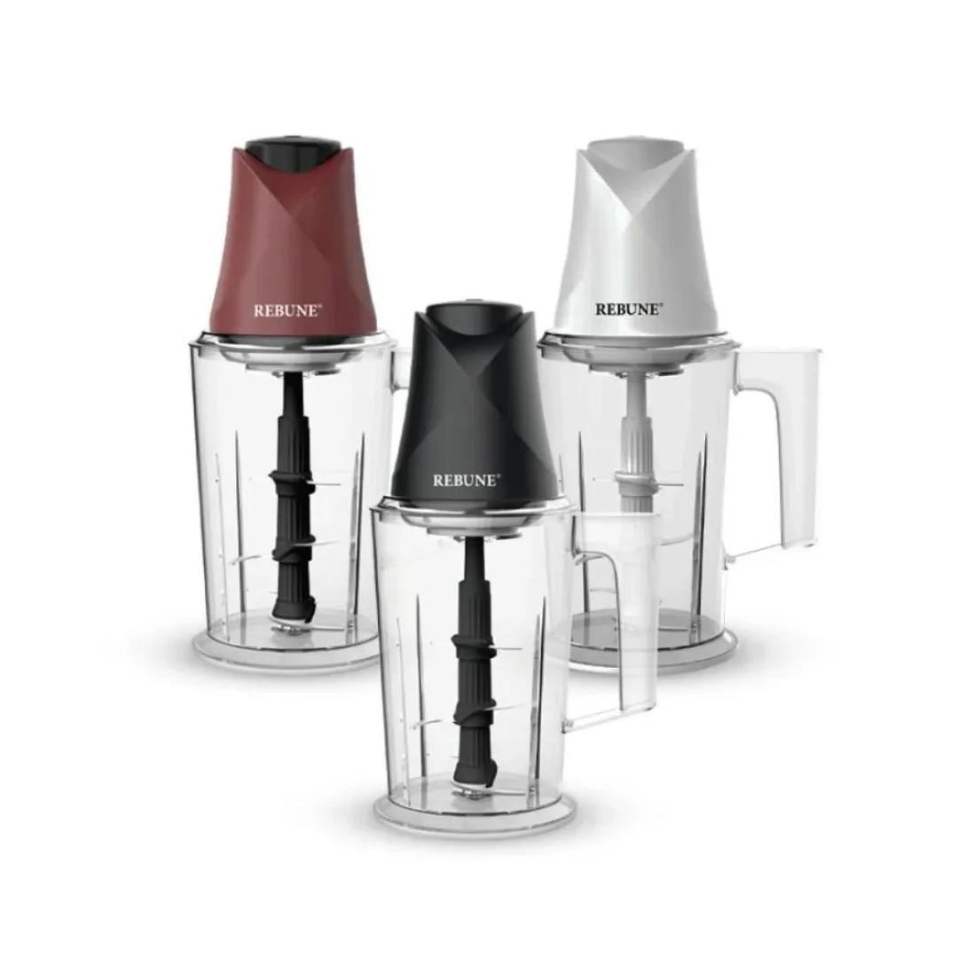 Rebune RE-2-086 Electric Food Chopper 2L Capacity 2 Speed ​​Levels 500W  Multifunctional Kitchen Mincer For Fruits Vegetables Meat Onion Nut Garlic Baby Food Process Grinder Seasoning Spice
