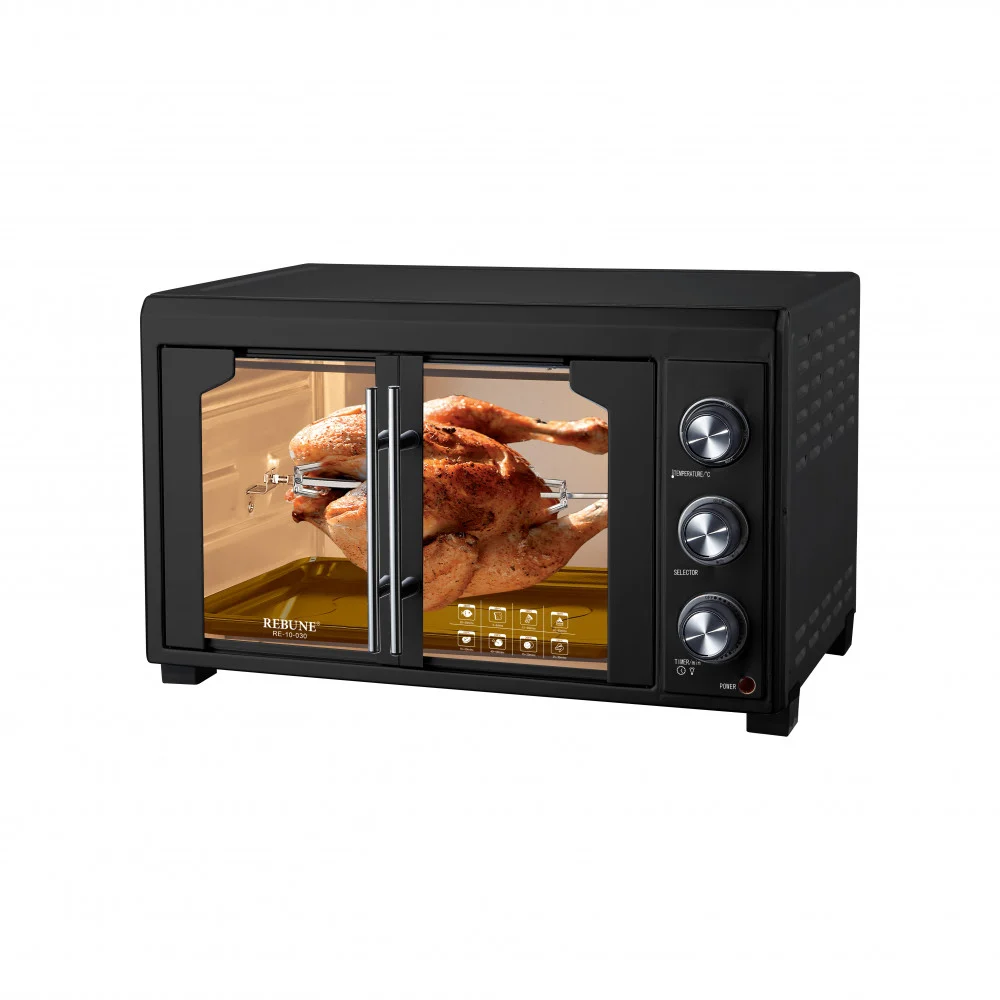 Rebune RE-10-030 French oven 45 liters with convection and heat distribution function 2000W with modern features and great technology for cooking meat, chicken, steak, pies and pizza 1Yr Warranty