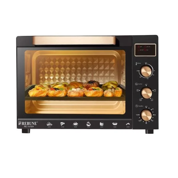 Rebune RE-10-024 French oven 45 liters with convection and heat distribution function 1700W with modern features and great technology for cooking meat, chicken, steak, pies and pizza 1Yr Warranty