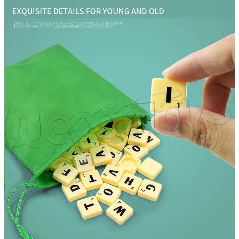 2-4 People English Spelling Solitaire Box Alphabet Chess Educational Toys Travel English Alphabet Scrabble Puzzle Board Game