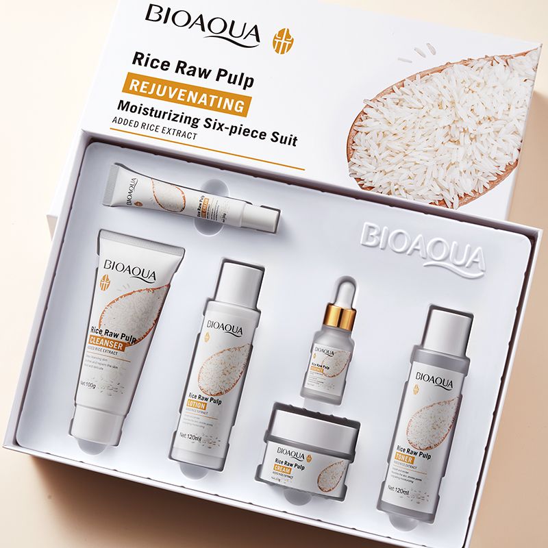 KORMESIC Rice Milk Luxe 6-Piece Skincare Ritual Set - Silky Cream, Plumping Essence, Eye Care + Cleanser & Toner | Hydrate, Brighten & Nourish with Ceremonial Japanese Rice Extract skin care sets