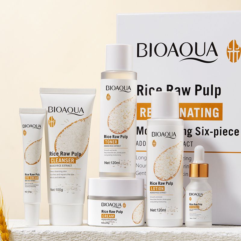 KORMESIC Rice Milk Luxe 6-Piece Skincare Ritual Set - Silky Cream, Plumping Essence, Eye Care + Cleanser & Toner | Hydrate, Brighten & Nourish with Ceremonial Japanese Rice Extract skin care sets