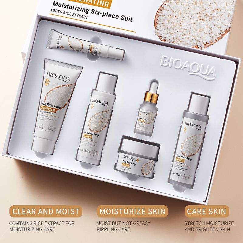 KORMESIC Rice Milk Luxe 6-Piece Skincare Ritual Set - Silky Cream, Plumping Essence, Eye Care + Cleanser & Toner | Hydrate, Brighten & Nourish with Ceremonial Japanese Rice Extract skin care sets