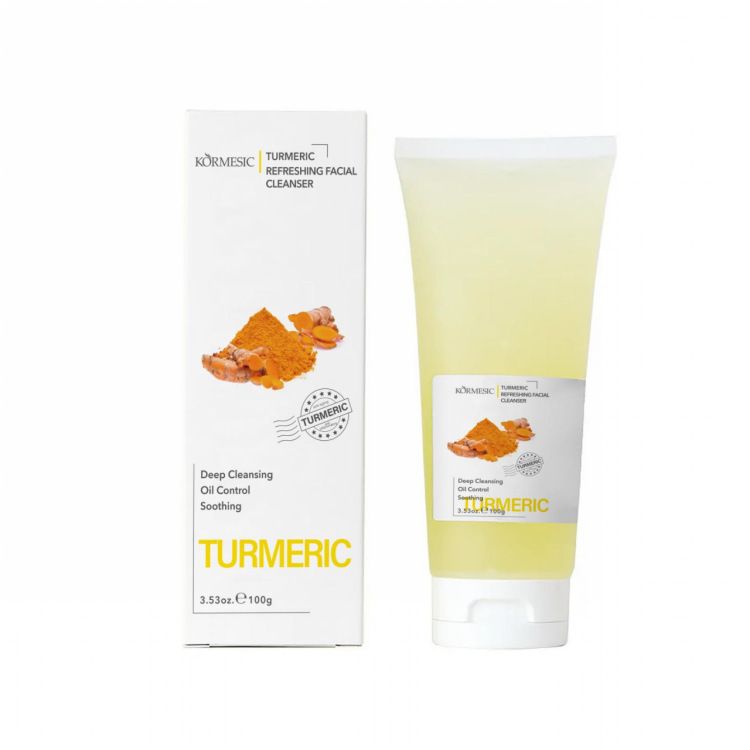 KORMESIC Turmeric 5-Piece Oil-Control & Brightening Skincare System - Antioxidant Cleanser, Balancing Cream Dark Spot Serum + Soothing Oil & Mask  Anti-Inflammatory, Fades Acne Marks & Repairs Barri