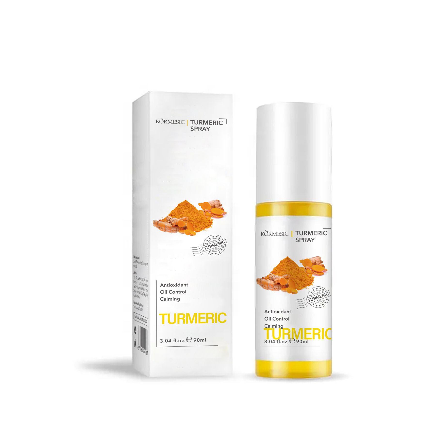 KORMESIC Turmeric 5-Piece Oil-Control & Brightening Skincare System - Antioxidant Cleanser, Balancing Cream Dark Spot Serum + Soothing Oil & Mask  Anti-Inflammatory, Fades Acne Marks & Repairs Barri