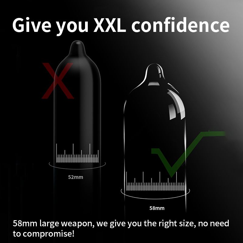 58mm extra-large, ultra-thin, extra-large male condom is inserted naked into the penis condom