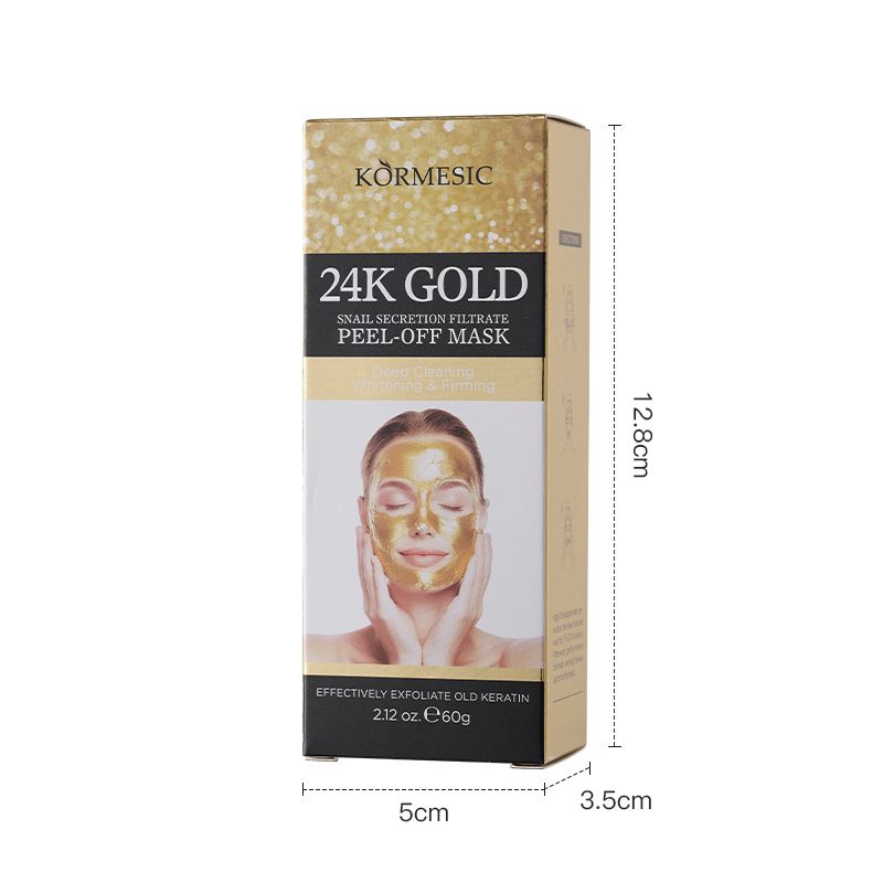 KORMESIC 24K Gold & Snail Secretion Peel-Off Mask with Niacinamide | Deeply Cleanses to Unclog Pores, Exfoliates Dead Cells, Brightens & Firms Skin