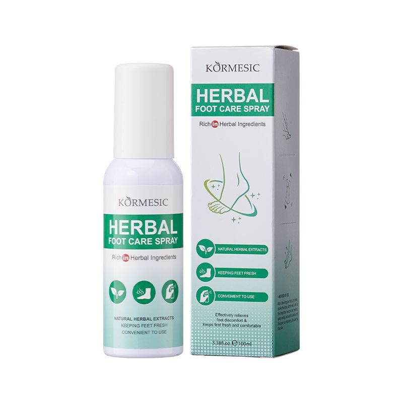 KORMESIC Refreshing Foot Spray for Dry & Cracked Skin Herbal Foot Care Spray with Aloe, Rosemary & Mint | Instantly Refreshes, Soothes Dry & Itchy Skin, and Locks in Moisture