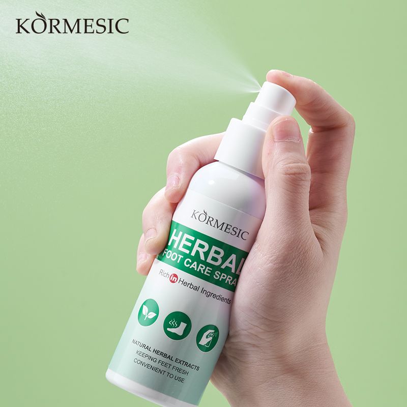 KORMESIC Refreshing Foot Spray for Dry & Cracked Skin Herbal Foot Care Spray with Aloe, Rosemary & Mint | Instantly Refreshes, Soothes Dry & Itchy Skin, and Locks in Moisture
