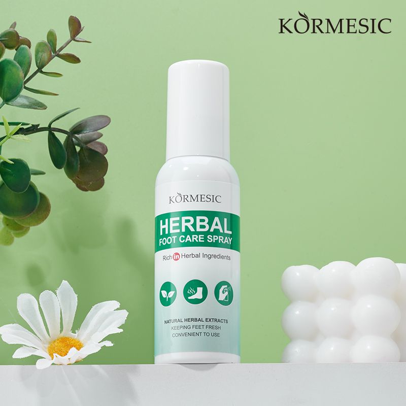 KORMESIC Refreshing Foot Spray for Dry & Cracked Skin Herbal Foot Care Spray with Aloe, Rosemary & Mint | Instantly Refreshes, Soothes Dry & Itchy Skin, and Locks in Moisture
