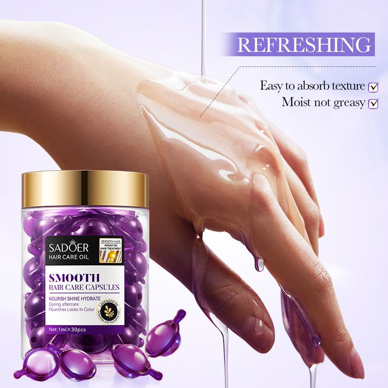 SADOER Moroccan Argan Oil Lavender Hair Conditioner Capsules Haircut Capsules