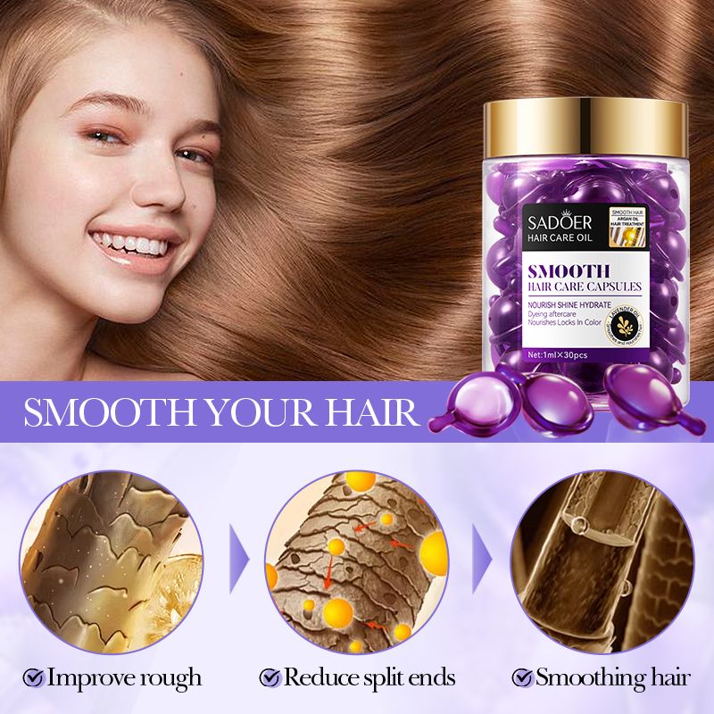 SADOER Moroccan Argan Oil Lavender Hair Conditioner Capsules Haircut Capsules