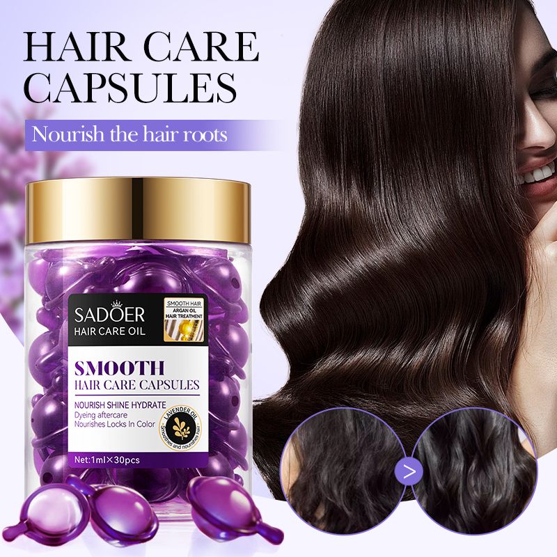 SADOER Moroccan Argan Oil Lavender Hair Conditioner Capsules Haircut Capsules