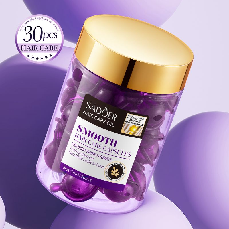 SADOER Moroccan Argan Oil Lavender Hair Conditioner Capsules Haircut Capsules