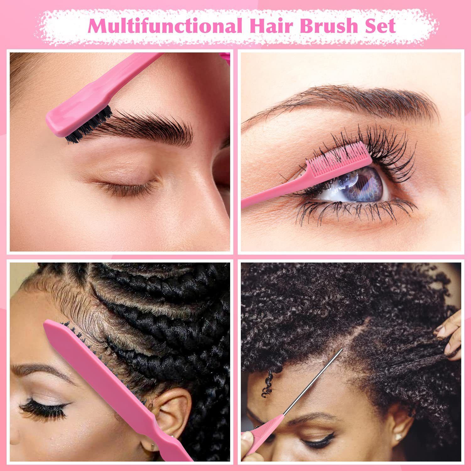 13PCS Hair Comb Set Hair Brush Hairdressing Comb Hair Styling Comb Set Curly Hair Accessories Hairpin Hair Band Wide Tooth Comb Detangling Teasing Combs Edge Rat Tail Brushes Scalp Massager Spray Bott