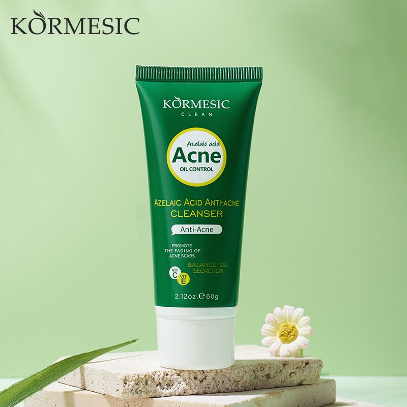 KORMESIC Anti-Acne Facial Cleanser with Azelaic Acid, Niacinamide & Malic Acid | Oil Control & Pore Refining For Oily, Acne-Prone Skin to Minimize Pores & Fade Scars