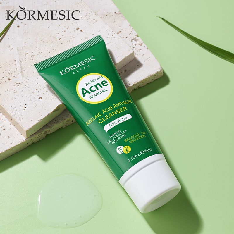 KORMESIC Anti-Acne Facial Cleanser with Azelaic Acid, Niacinamide & Malic Acid | Oil Control & Pore Refining For Oily, Acne-Prone Skin to Minimize Pores & Fade Scars