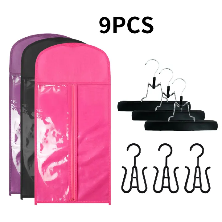 9pcs Fashion Wig Storage bags with Hanger /Wigs Hair Extension Storage Bag Hairpieces Storage Holder