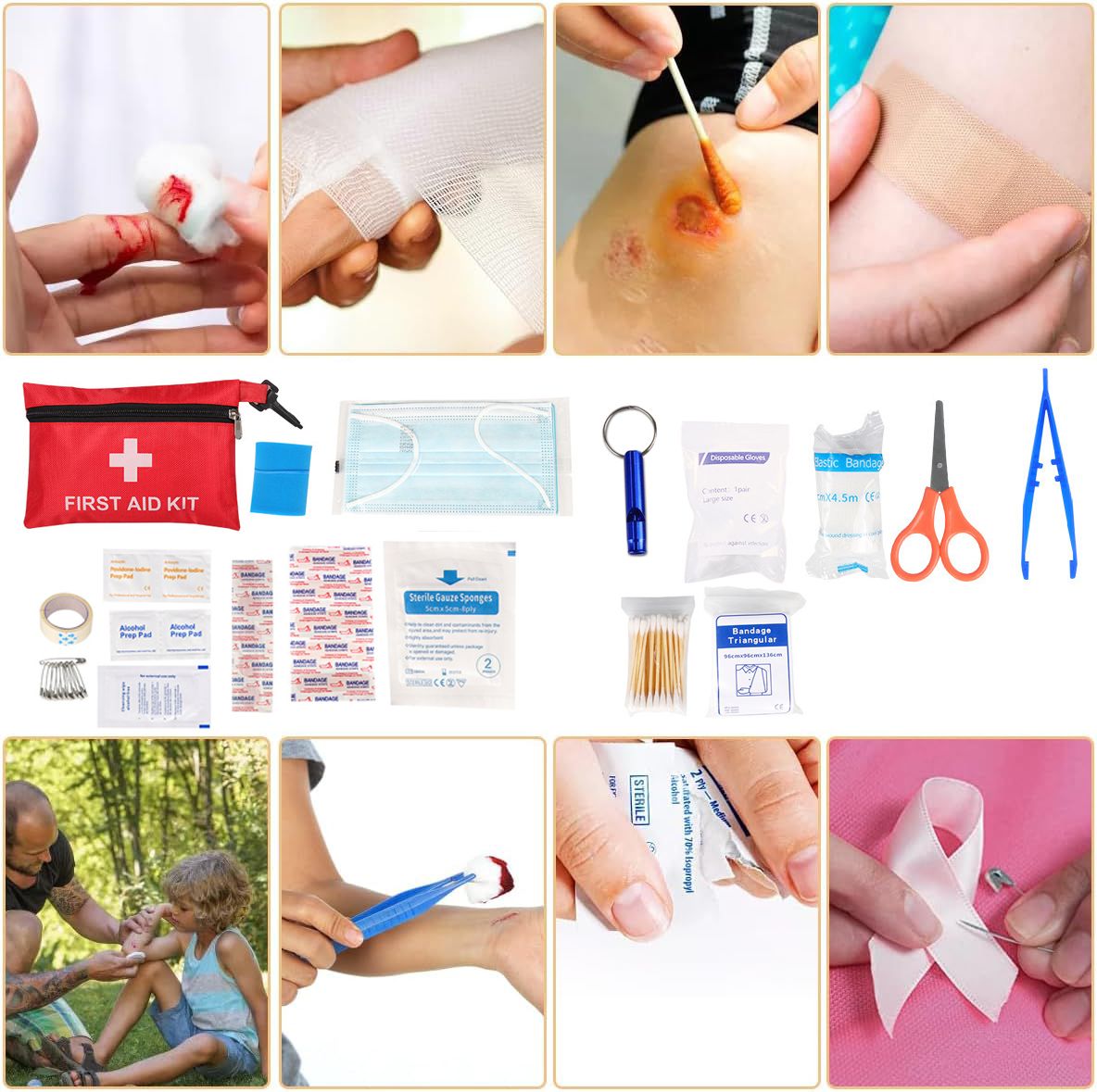 Portable travel rescue kit, emergency rescue small bag, outdoor vehicle-mounted first aid emergency kit set