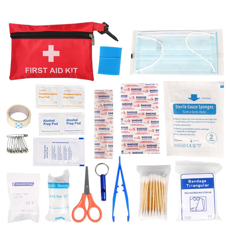 Portable travel rescue kit, emergency rescue small bag, outdoor vehicle-mounted first aid emergency kit set