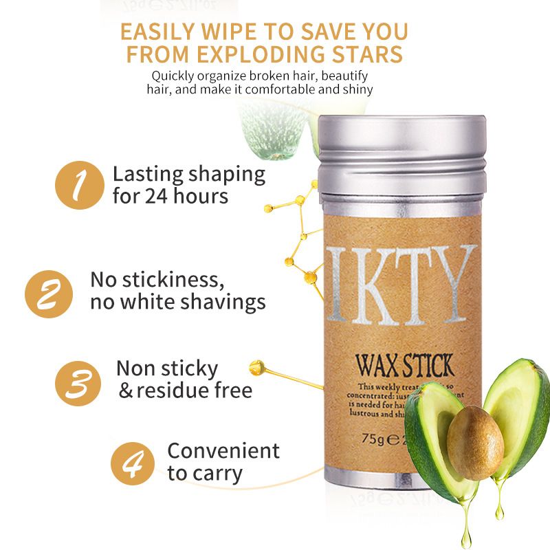 75g Hair Wax Stick For Wig & Natural Hair Hairspray Hair Styling Wax Stick for Wigs & Natural Hair - Strong Hold Hairspray Alternative, Tames Frizz & Flyaways, Repairs Broken Hair