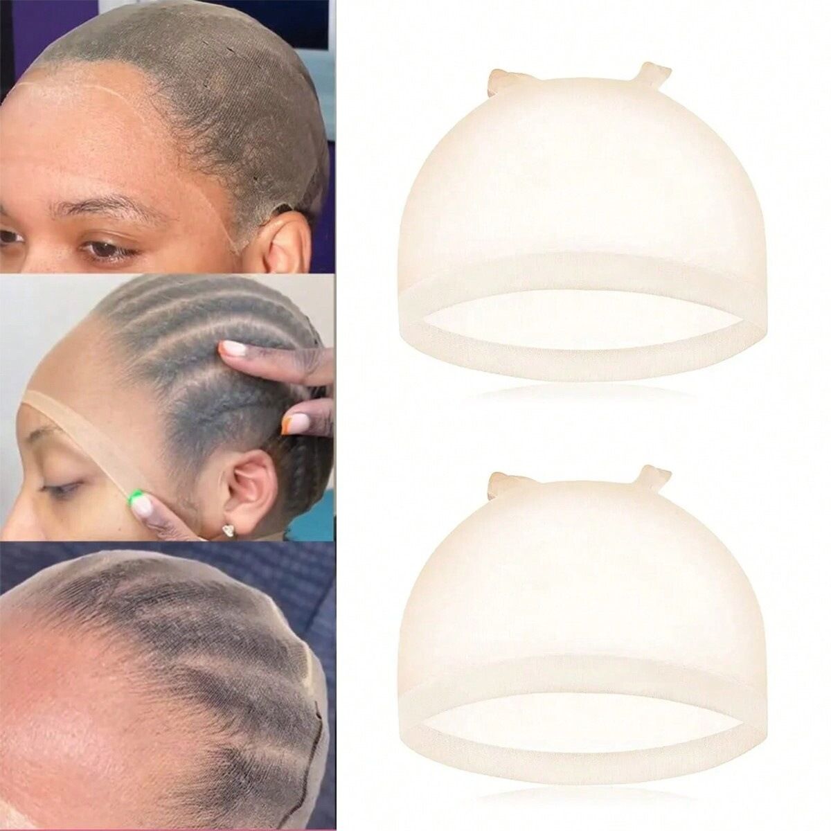 20 Pcs Stocking Wig Caps, Light Brown Stocking Caps For Wigs, Stretchy Nylon Wig Caps for Women, Girls, Kids