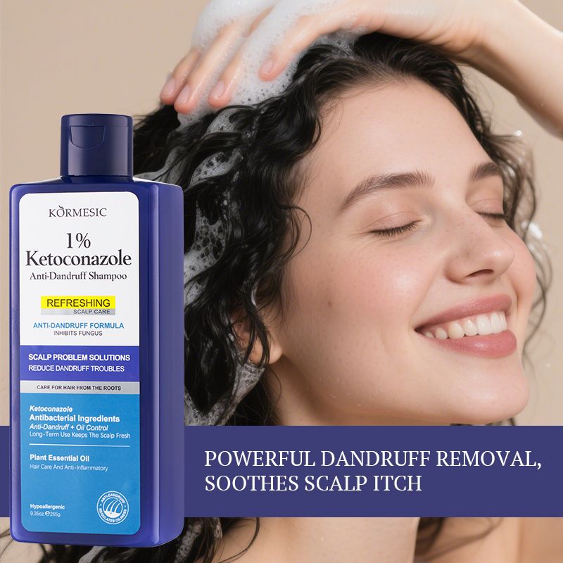 KORMESIC 1% Ketoconazole Shampoo - Refreshing Oil Control Family Pack Removes oil and dirt Anti-Dandruff Shampoo soothes scalp ltch