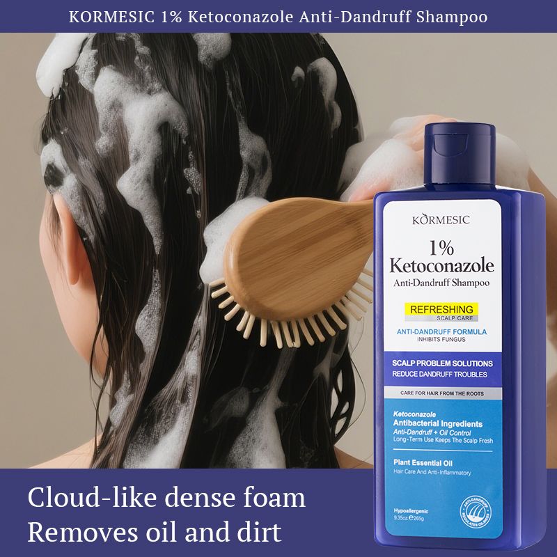 KORMESIC 1% Ketoconazole Shampoo - Refreshing Oil Control Family Pack Removes oil and dirt Anti-Dandruff Shampoo soothes scalp ltch
