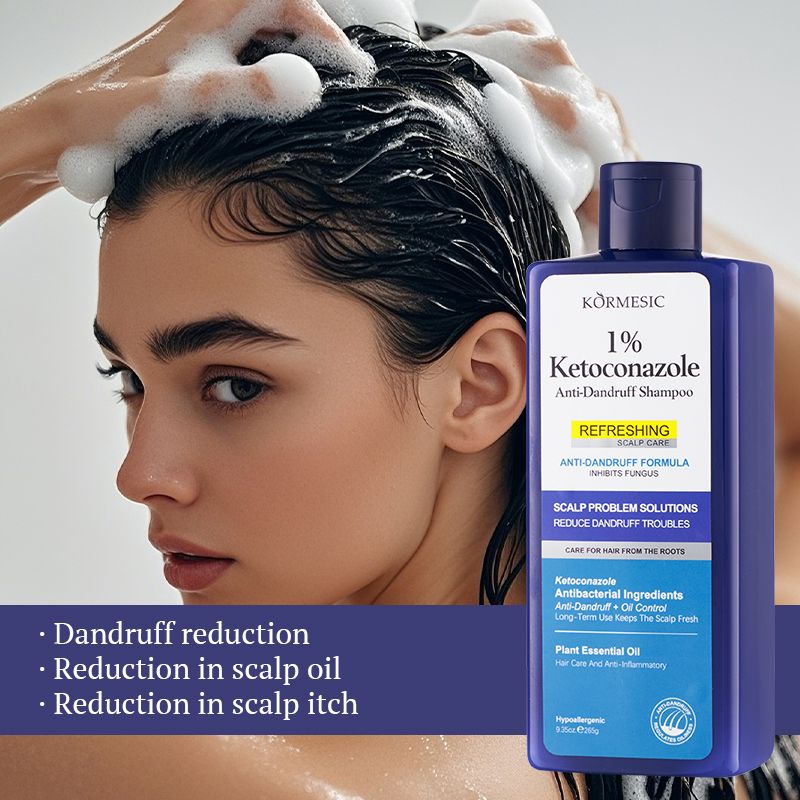 KORMESIC 1% Ketoconazole Shampoo - Refreshing Oil Control Family Pack Removes oil and dirt Anti-Dandruff Shampoo soothes scalp ltch